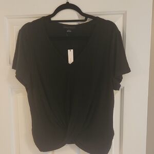 Sanctuary Black Short Sleeve Twist Top